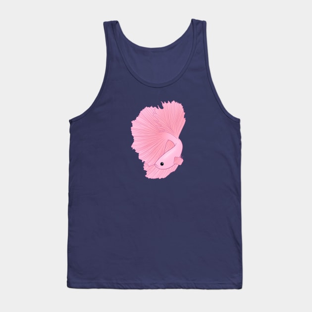 Veiltail Betta Fish, Soft Pink Coloration Tank Top by anacecilia